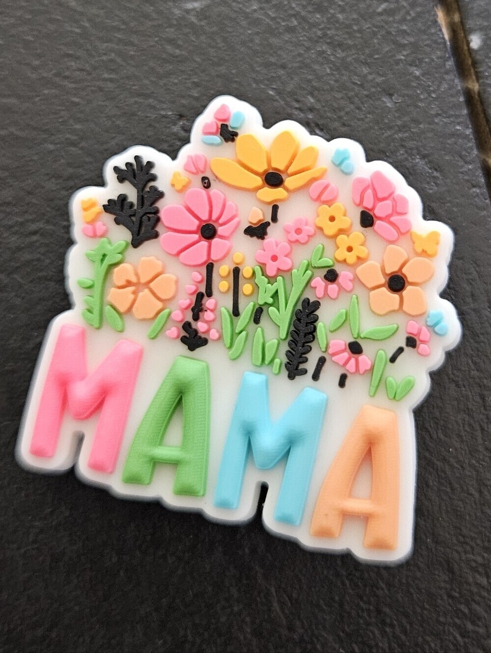 MAMA Colorful Flower Garden Rubber Charm Shoe Bag NEW Pink Blue Green Orange